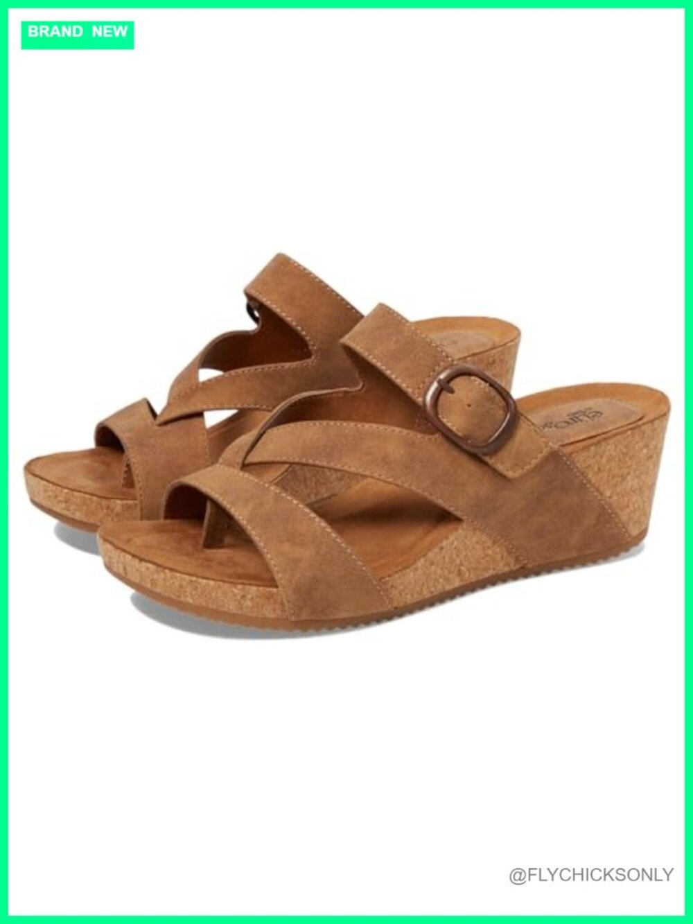 Wedge Sandals Slip On Comfort Footbed Flexible PU
